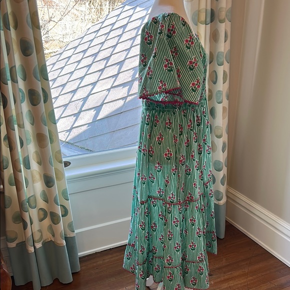 Floral Green Dress with Red Accents - Picture 8 of 10